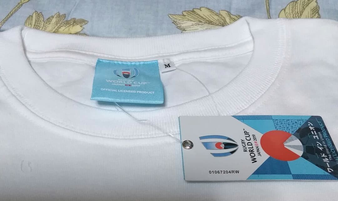 お宝【新品】ラグビーワールドカップ2019年　公式　ホワイト　記念Tシャツ　M
