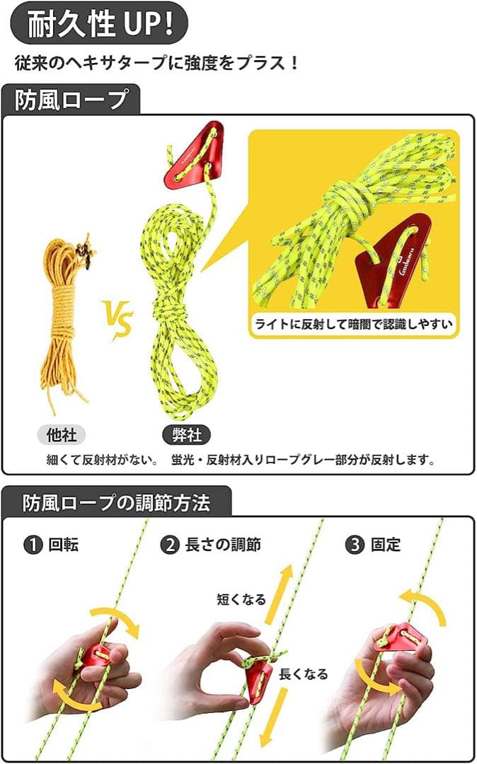 TCポリコットン ヘキサタープ 4.2x4.2焚き火可タープ耐火耐カビ遮熱耐水