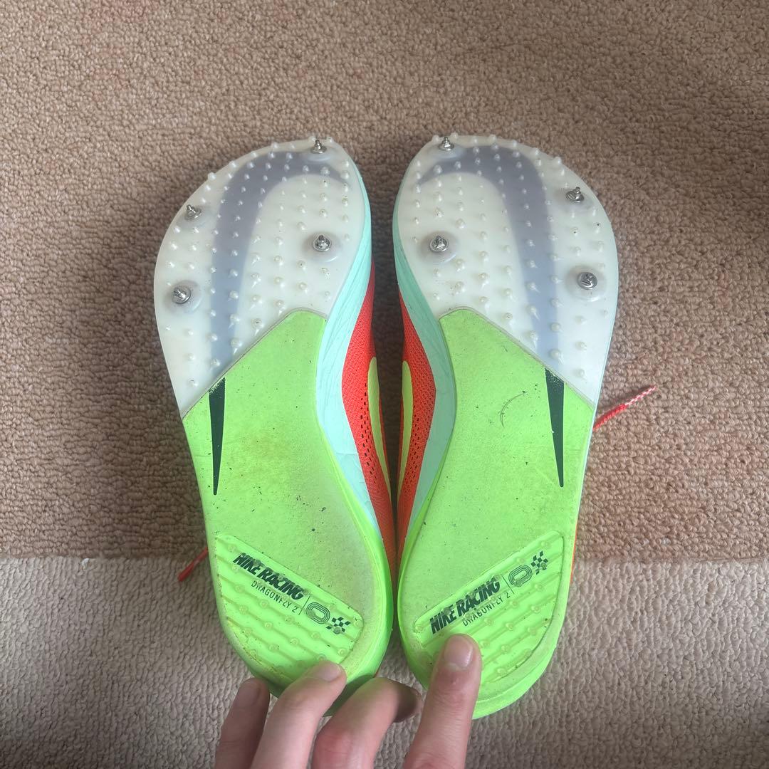 Nike スパイクシューズ オレンジ/ライムグリーン