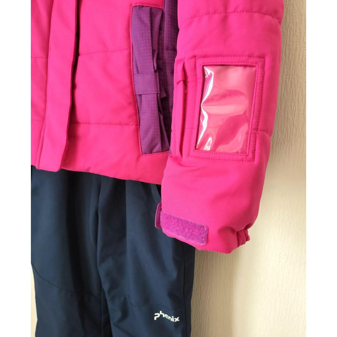 【美品】Phenix スキーウェア 女の子140 130上下 ファー ピンク紺