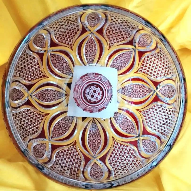 超希少品☆一点物 江戸切子 特作 紅華大鉢 熊倉隆一 華硝（江戸切子、薩摩切子）