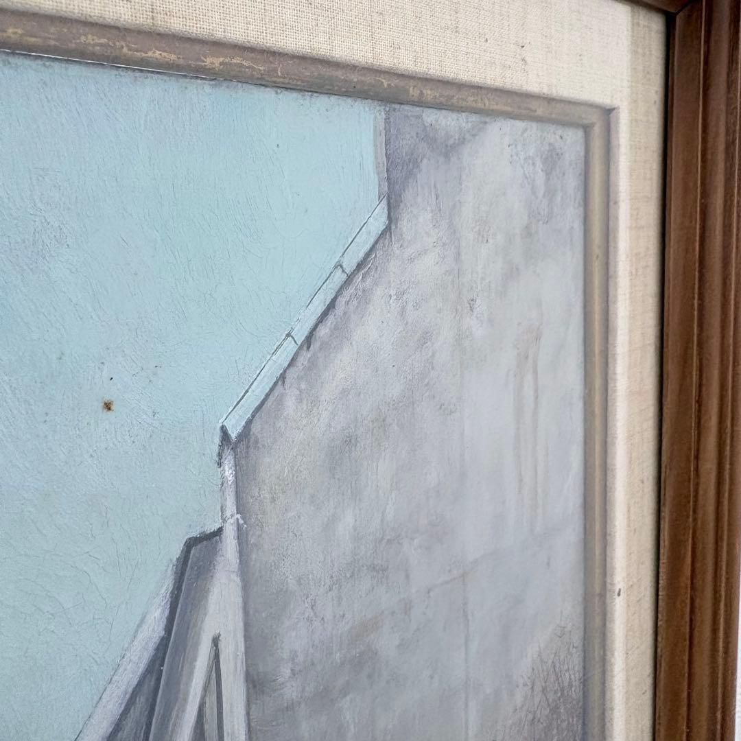 モンマルトルの街通り 神近昭 油彩画 F8 額装 風景画 絵画