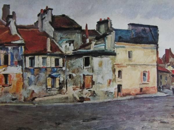 荻須高徳、【Pontoise　ポントワズ】、希少な大判額装用画集より、新品額装付