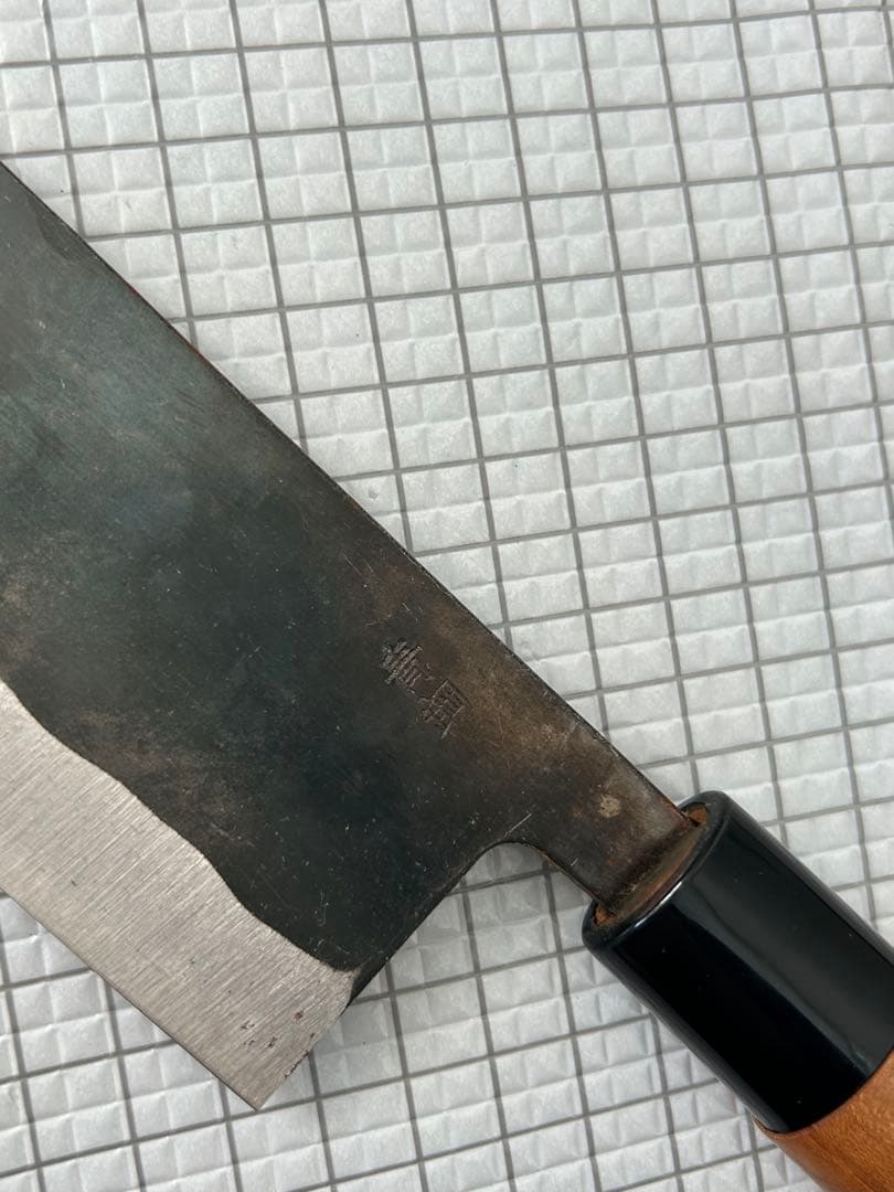包丁 菜切包丁 菜切 安来鋼青紙２号 165mm 黒打ち チェリーシノギ柄 ①