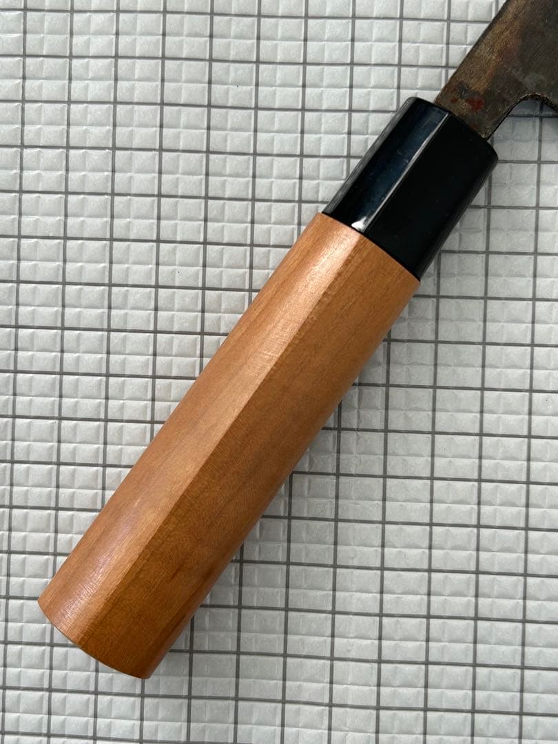 包丁 菜切包丁 菜切 安来鋼青紙２号 165mm 黒打ち チェリーシノギ柄 ①