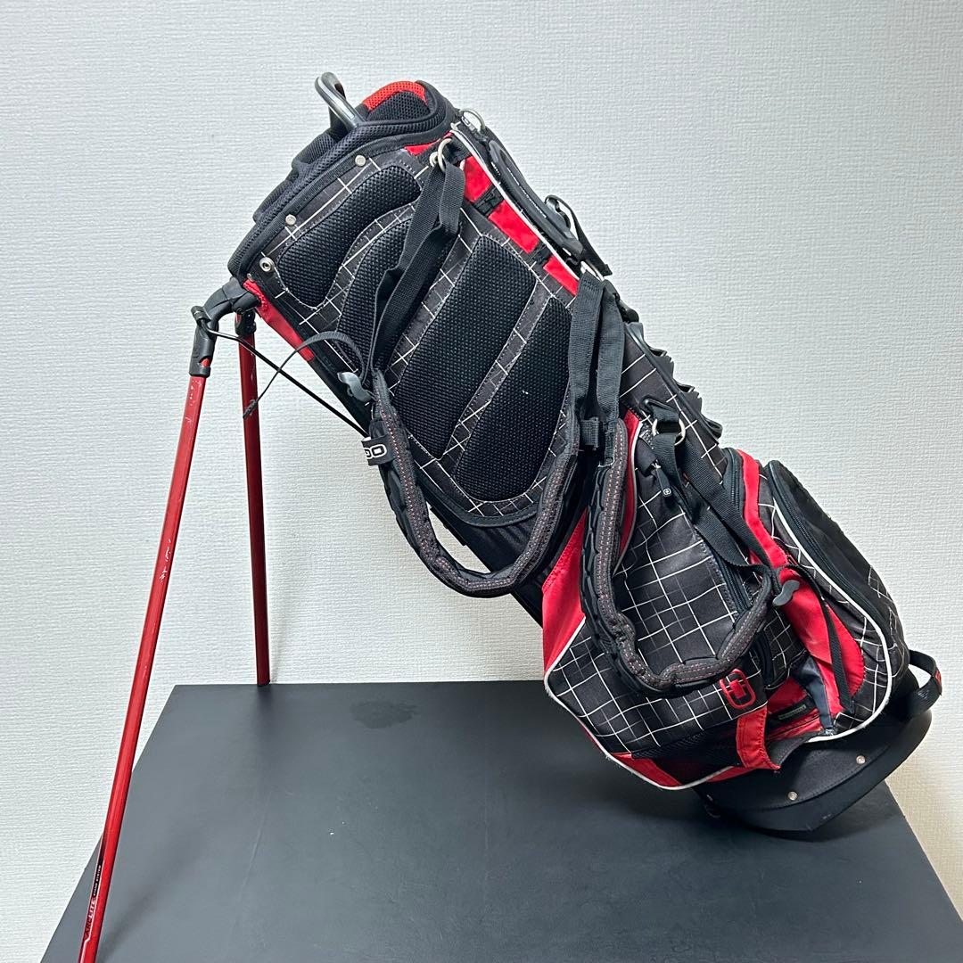 OGIO スタンド キャディバッグ 8分割 ブラック×レッド