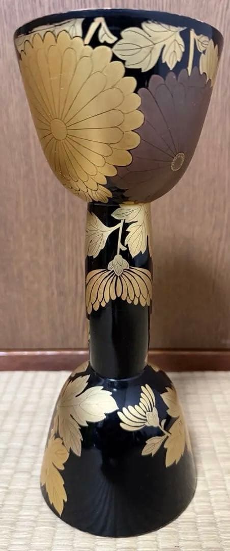 和楽器　小鼓　胴　蒔絵　中古