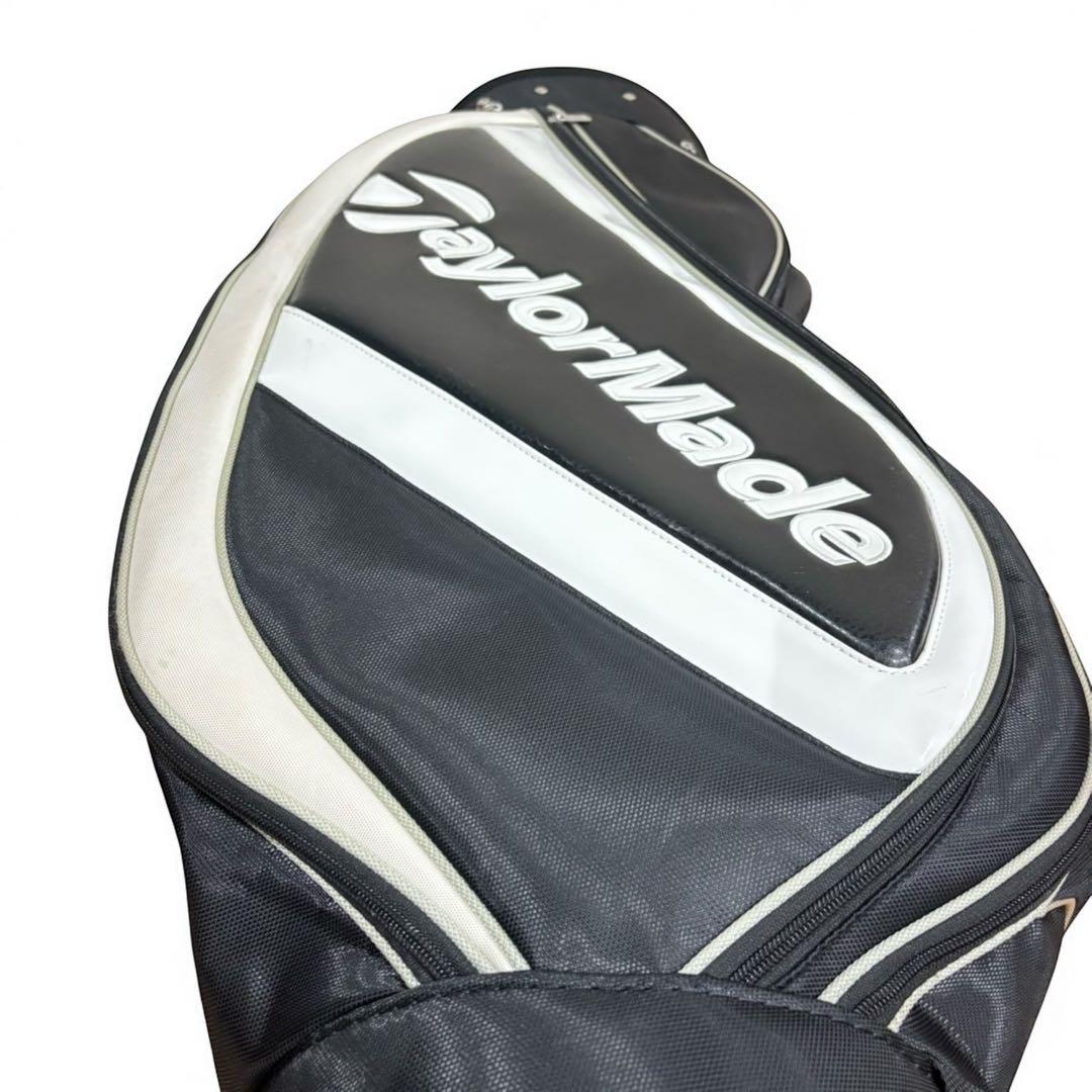 【人気モデル】TaylorMade キャディバッグ 黒白 フード付 良品 ゴルフ