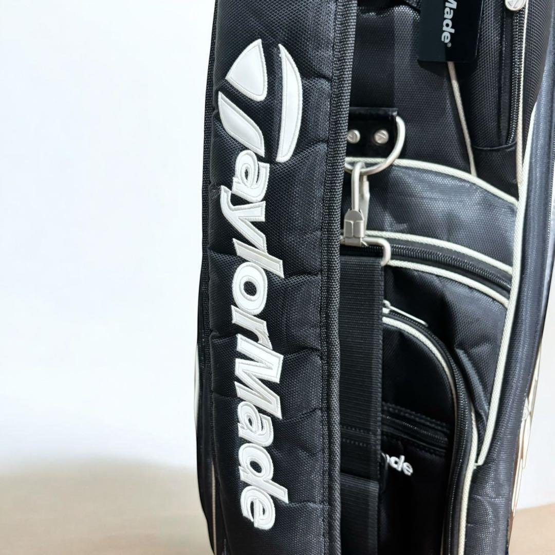 【人気モデル】TaylorMade キャディバッグ 黒白 フード付 良品 ゴルフ