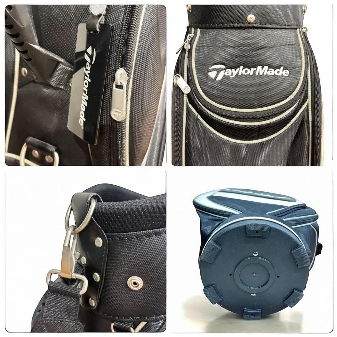 【人気モデル】TaylorMade キャディバッグ 黒白 フード付 良品 ゴルフ