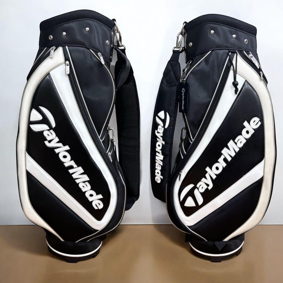 【人気モデル】TaylorMade キャディバッグ 黒白 フード付 良品 ゴルフ