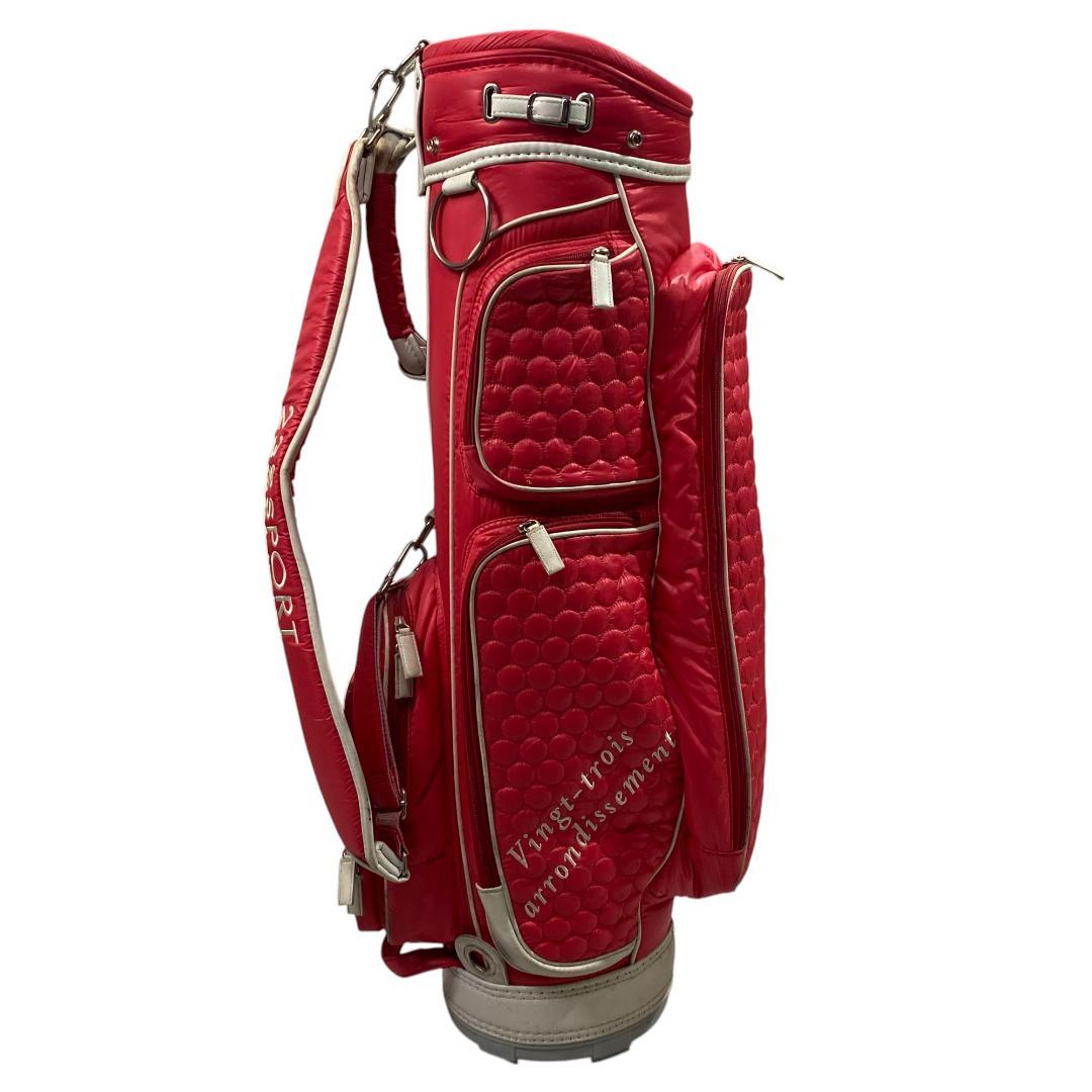 23区GOLF ニジュウサンクゴルフ キャディバッグ レッド 8.5型 5分割