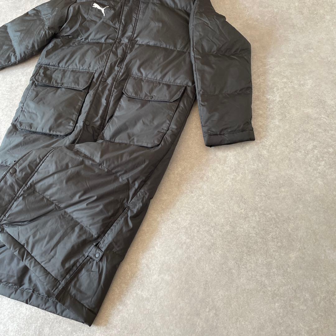 新品同様 PUMAブラック ベンチコート ロングダウン M