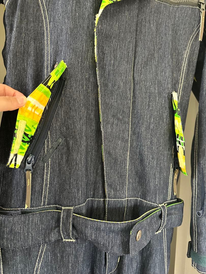 【美品】デニムファー付きスノーウェア　Mサイズ