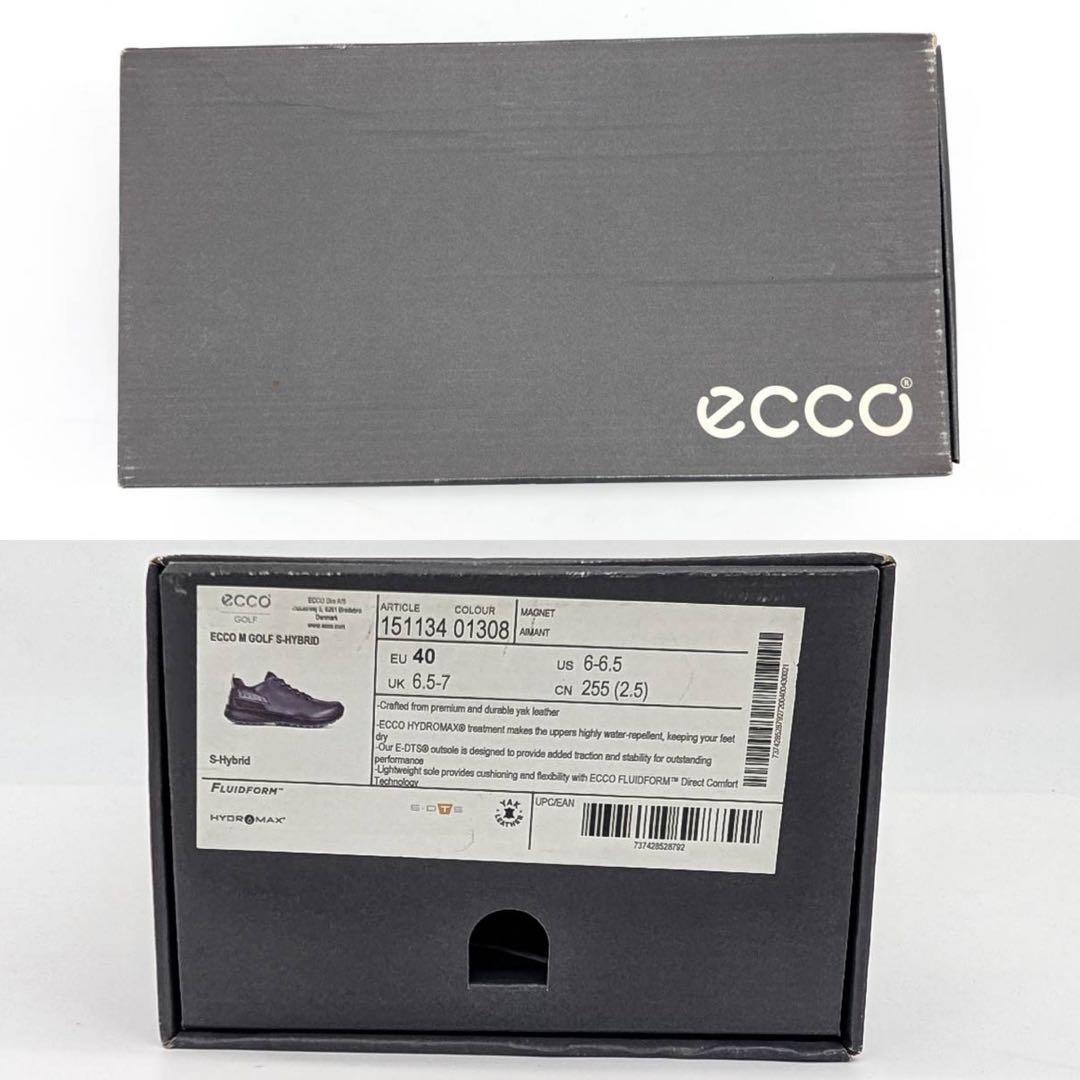 美品✨ecco エコー S-HYBRID ゴルフシューズ　スパイク　グレー 25