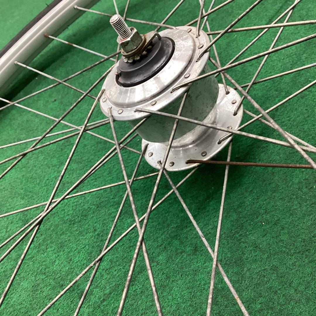 アルミリム　前輪 27x1-3/8 タイヤ付 ハブダイナモ 27インチ j1端子