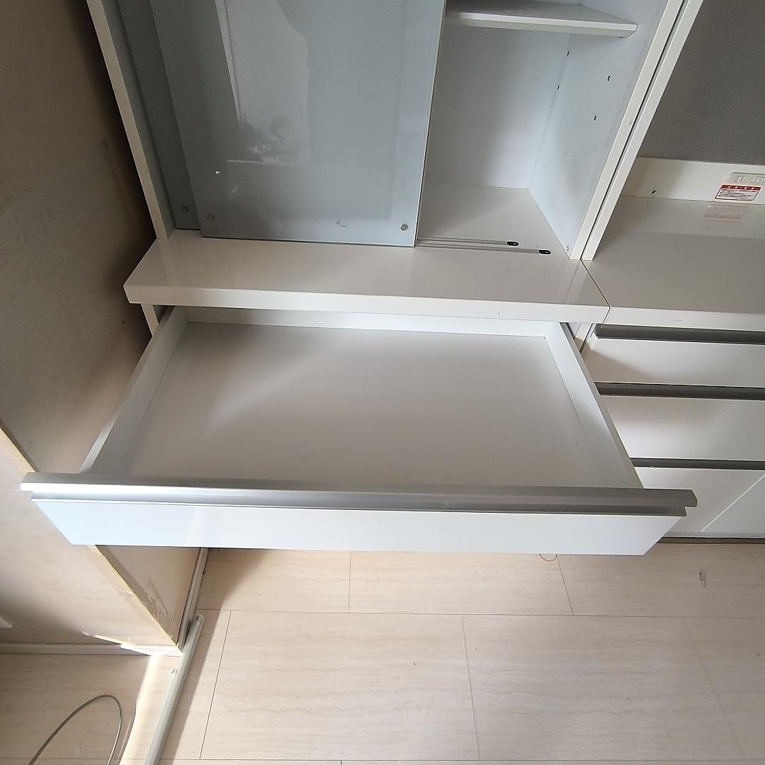 【セット①左】2/20迄 実質0円！ゴミ箱収納付食器棚 幅80 3つ星素材 処分