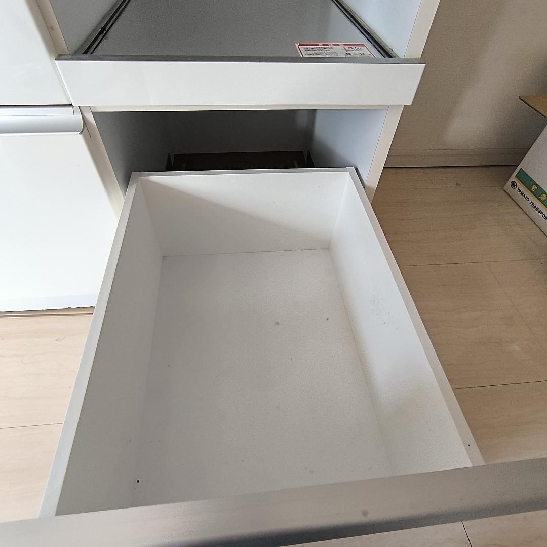 【セット①左】2/20迄 実質0円！ゴミ箱収納付食器棚 幅80 3つ星素材 処分