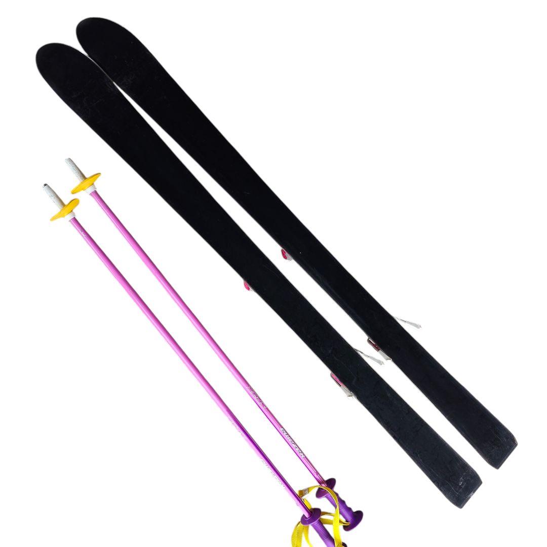 KAZAMA 120cm ジュニアスキーセット ビンディング付 ストック80cm