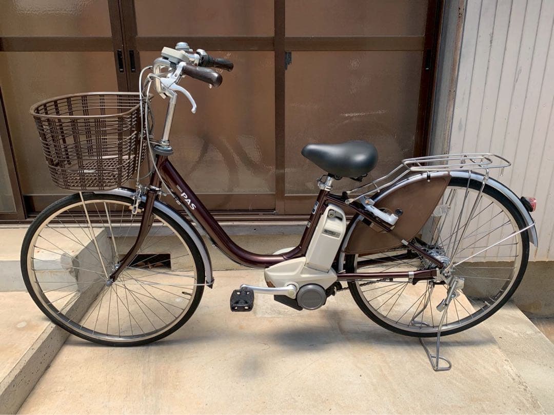 電動自転車　№6392 ヤマハ　パス　26インチ ブラウン