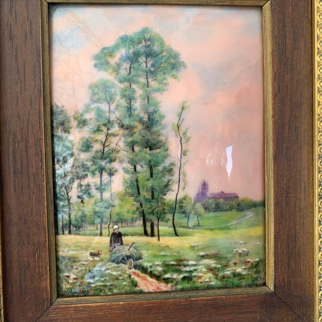 Émail de Limoges リモージュ琺瑯の絵画　骨董アンティーク