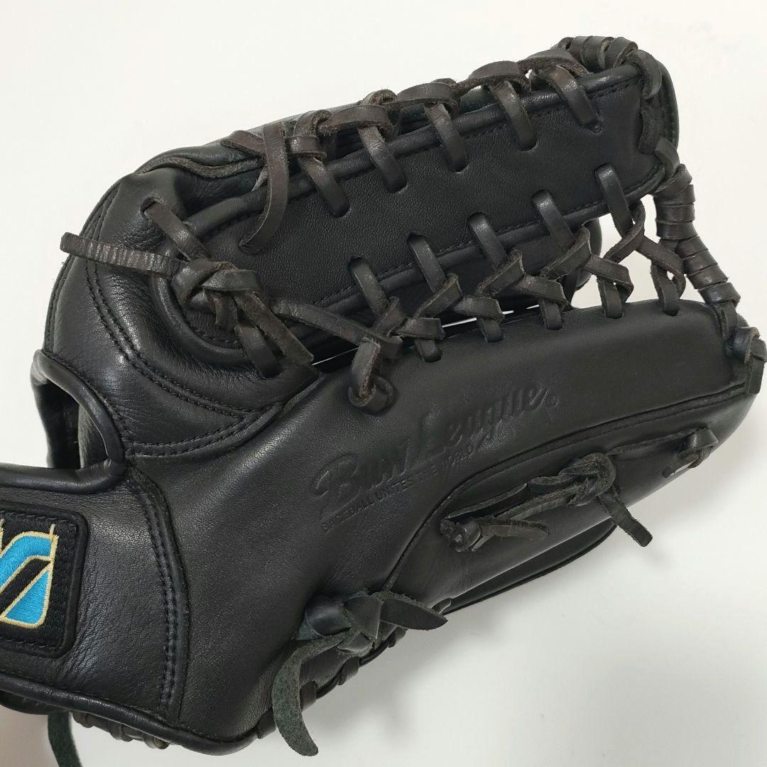 ミズノ　ビューリーグ　軟式　グローブ　プロモデル　Mマーク　外野用　右利き　黒