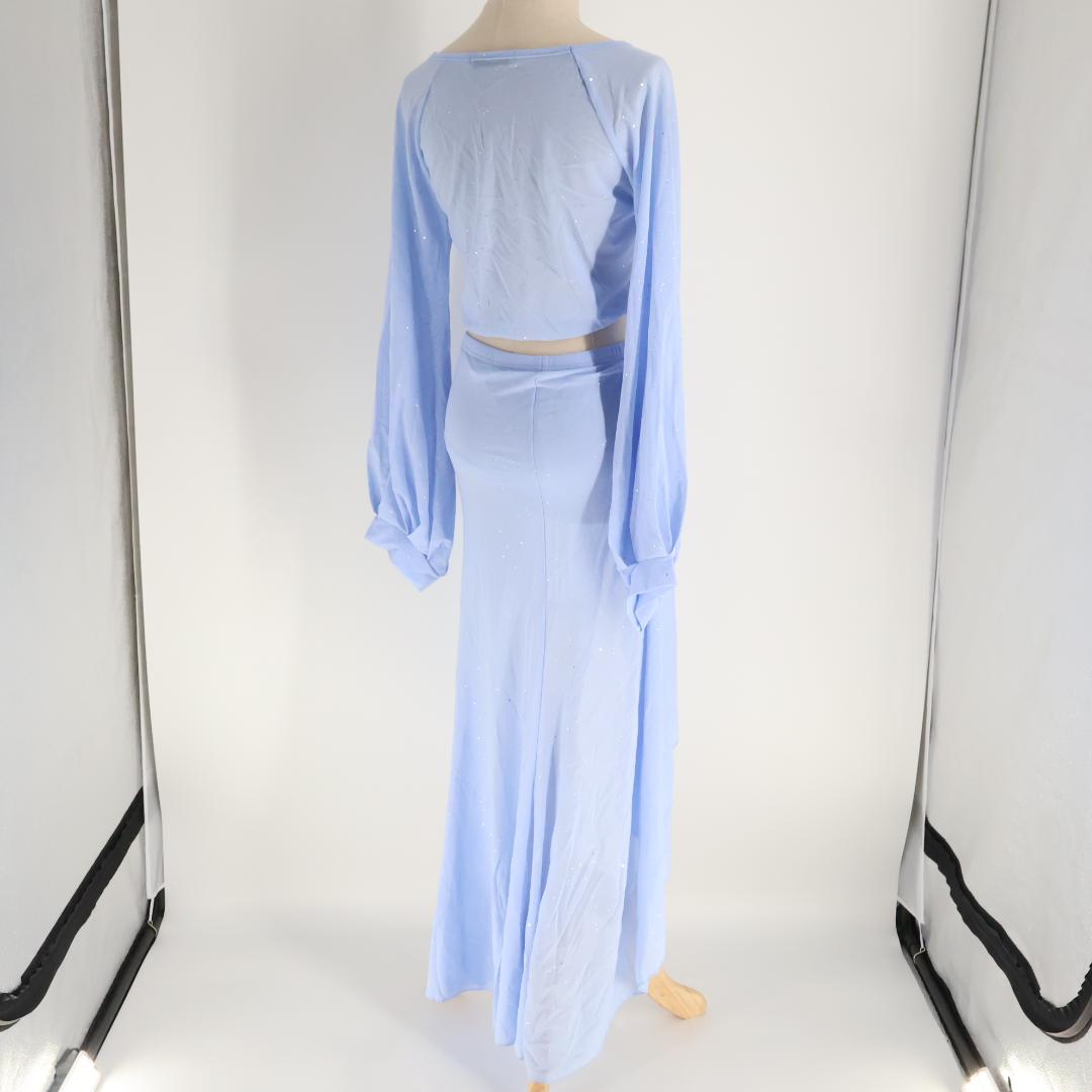 【ベリーダンス用衣装】くすみブルー solana belly レッスン着 水色