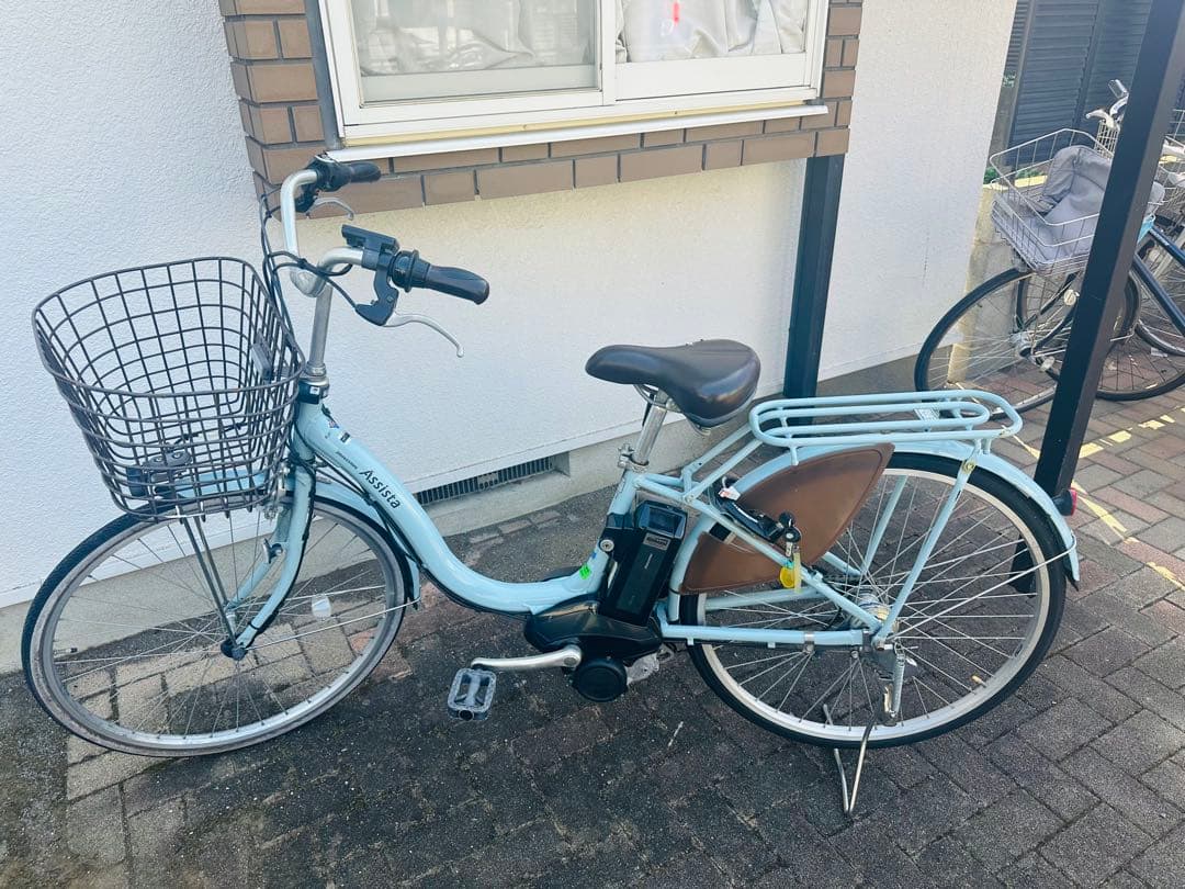 水色 電動アシスト自転車 シティタイプ