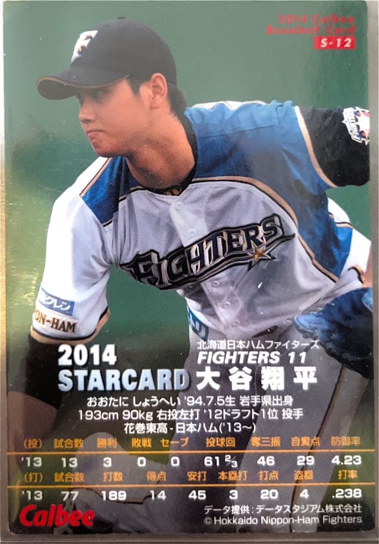 2014年　大谷翔平　サイン入りカード