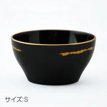和　モダン　多用椀　漆　正月　大小　ペアセット　金彩　黒