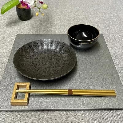 和　モダン　多用椀　漆　正月　大小　ペアセット　金彩　黒