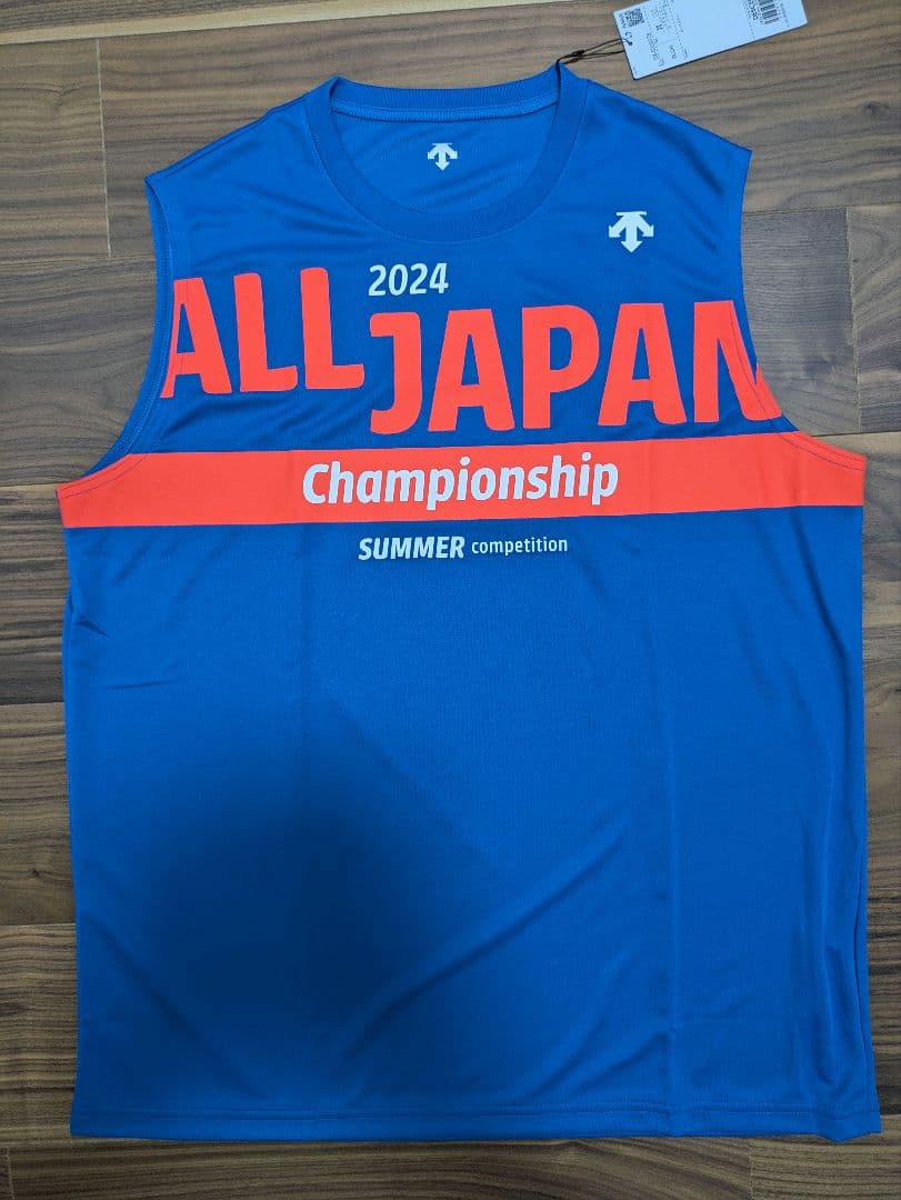 人気ブルー　インターハイ　DESCENTE　デサント　ノースリーブ　シャツ　国体