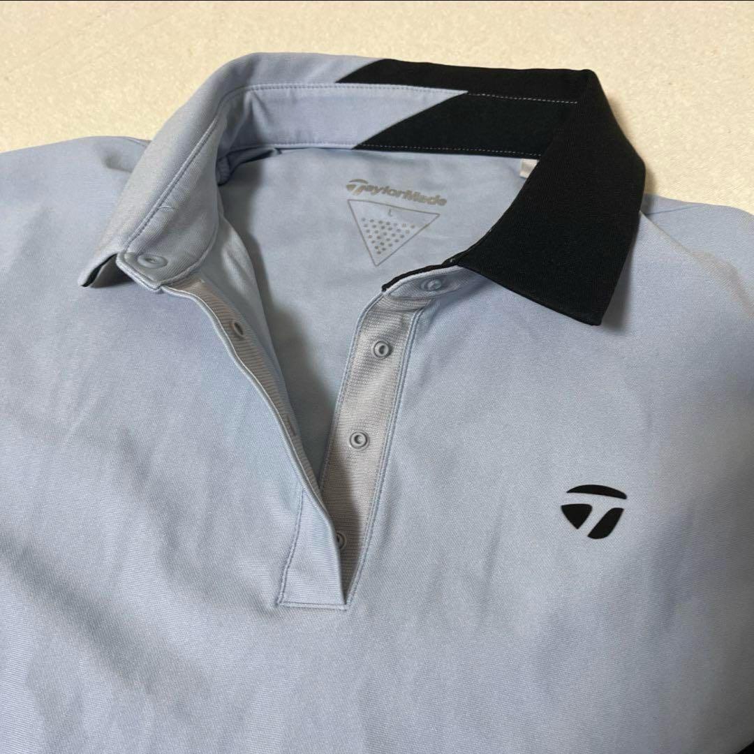 TaylorMade 長袖ポロシャツ グレー/黒L size