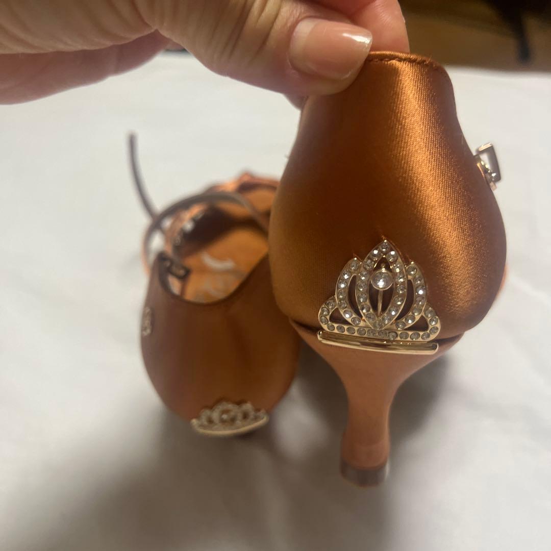ADS茶色色社交ダンスラテンシューズヒルデモ競技
