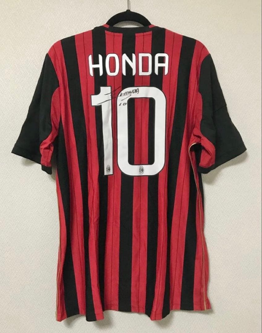新品2枚セット ACミラン10番 本田圭佑選手直筆サイン入りユニフォーム