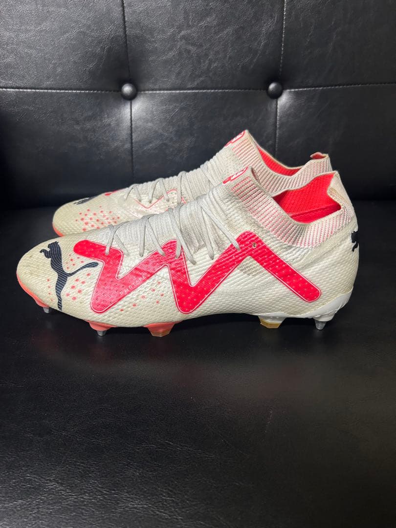 Puma サッカーシューズ ハイカット ホワイト/レッド