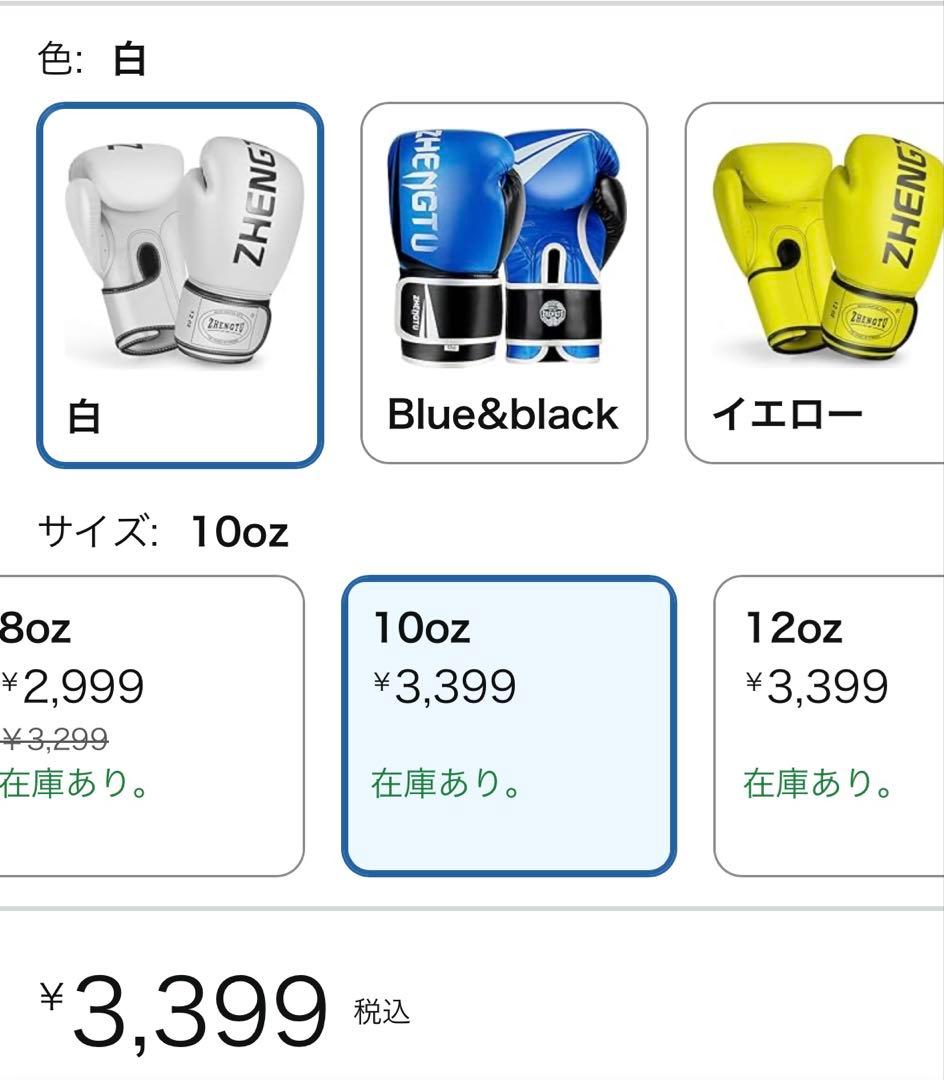 ボクシンググローブ　セット　10oz