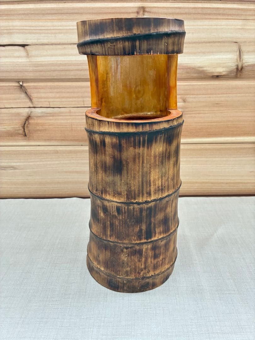 天然竹 花器 大型32cm 和モダン 竹花瓶 飾