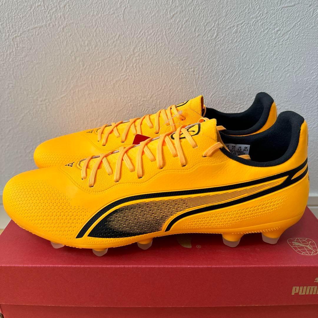 新品　PUMA キングプロ HG/AG サッカー　スパイク　オレンジ　28cm