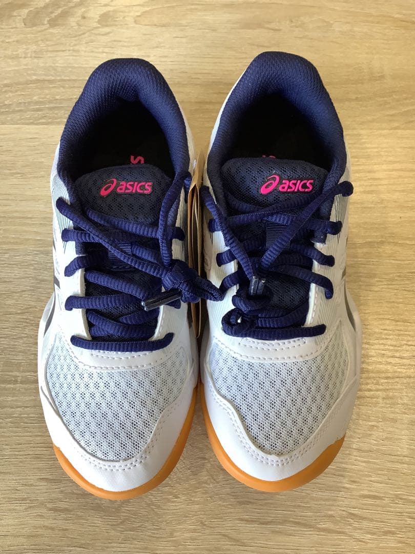 アシックス asics バレーボールシューズ jr 21.5㎝ 紺ピンク 箱無し