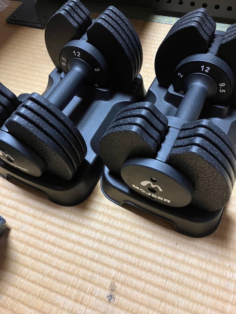 ダンベル　MOJEER 可変式ダンベル 12kg 2個セット