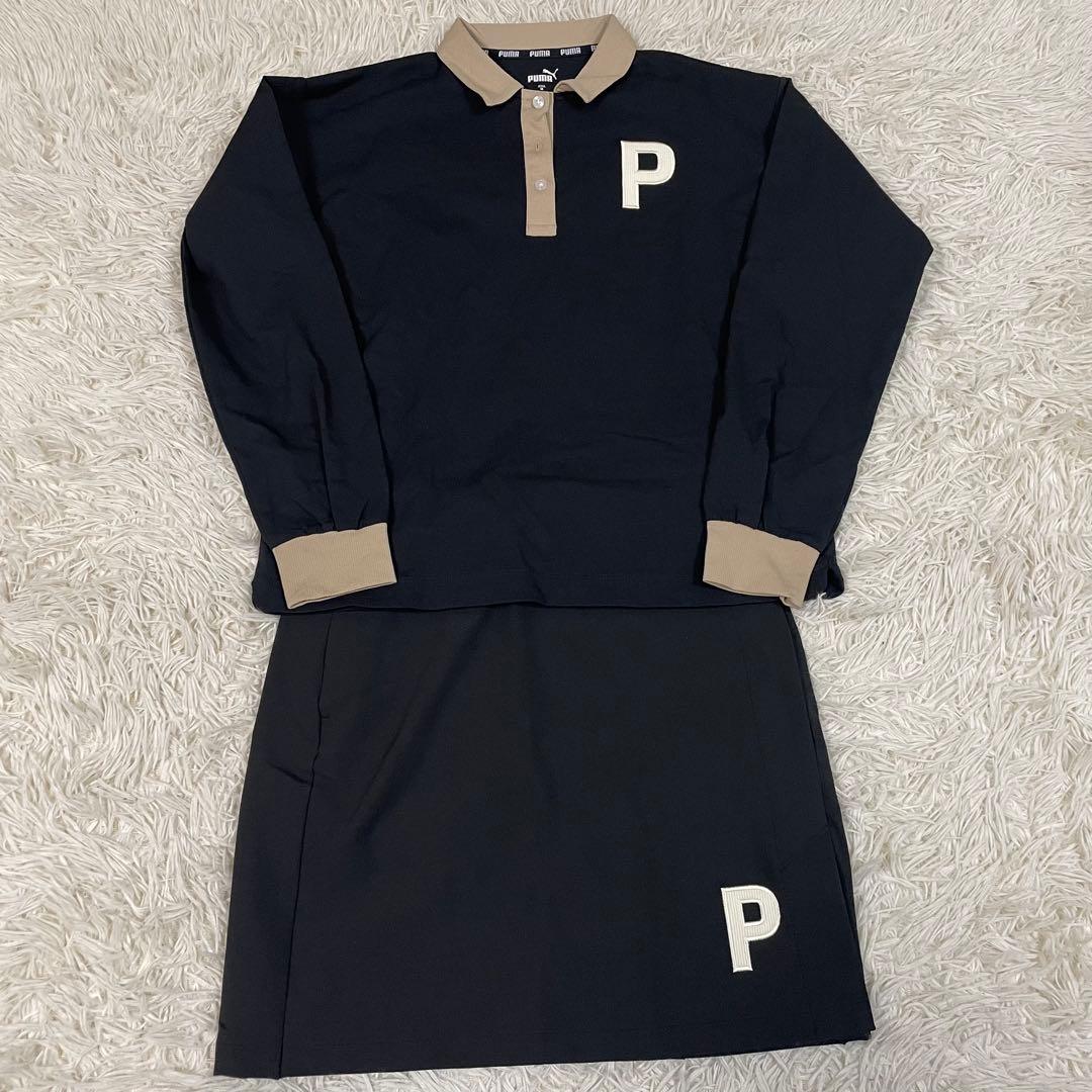 PUMA GOLF プーマゴルフ レディース Pロゴ セットアップ 黒