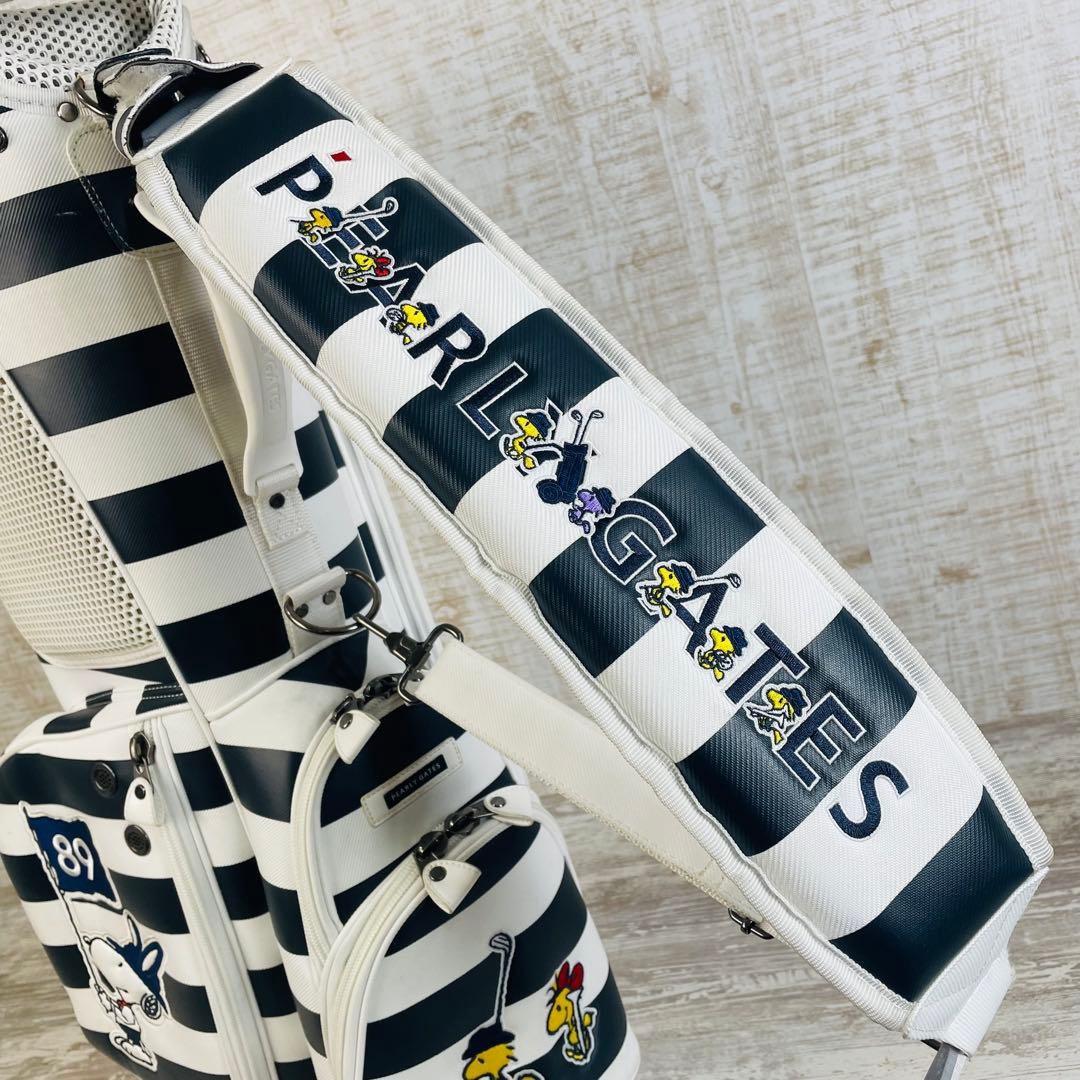 【限定品】パーリーゲイツ×SNOOPY スヌーピー キャディバッグ ボーダー柄