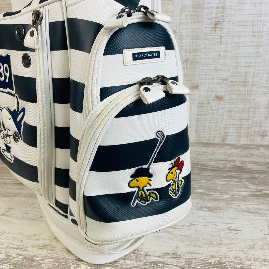 【限定品】パーリーゲイツ×SNOOPY スヌーピー キャディバッグ ボーダー柄