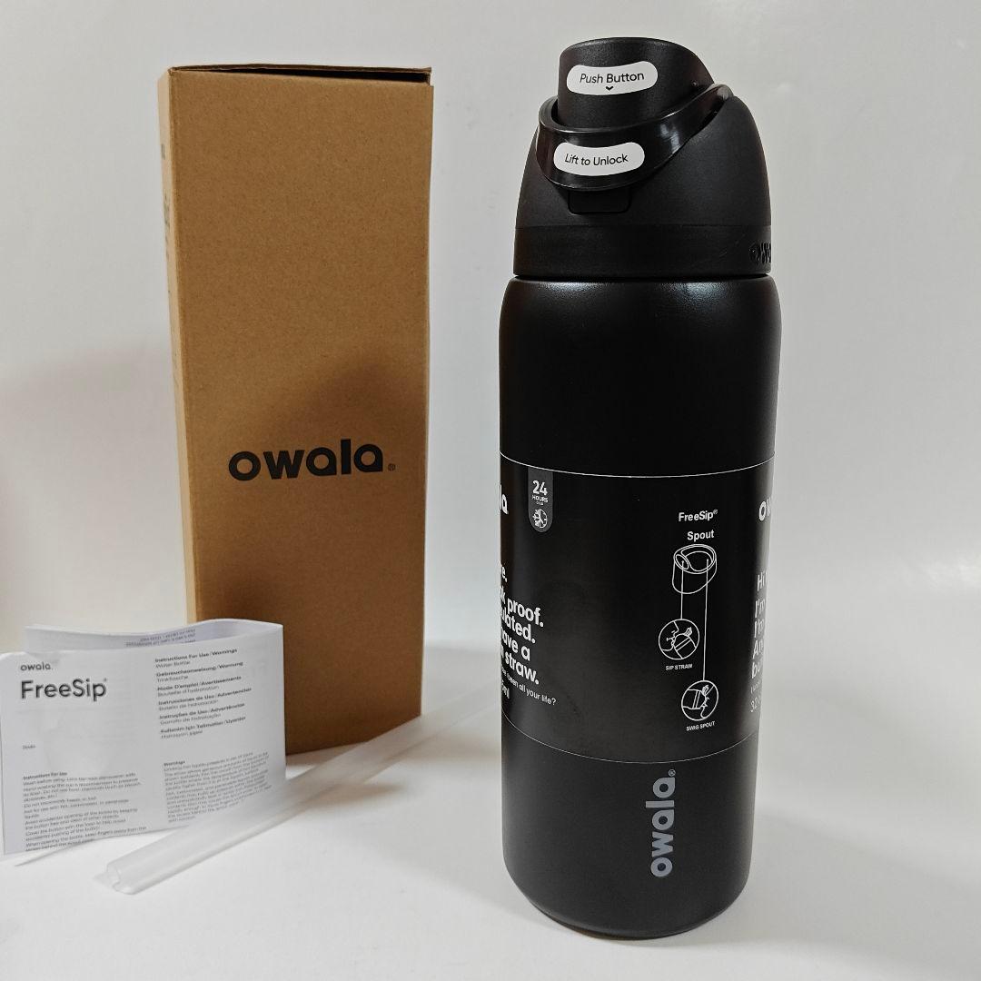 未使用 Owala FreeSipステンレススチールウォーターボトル32oz 黒