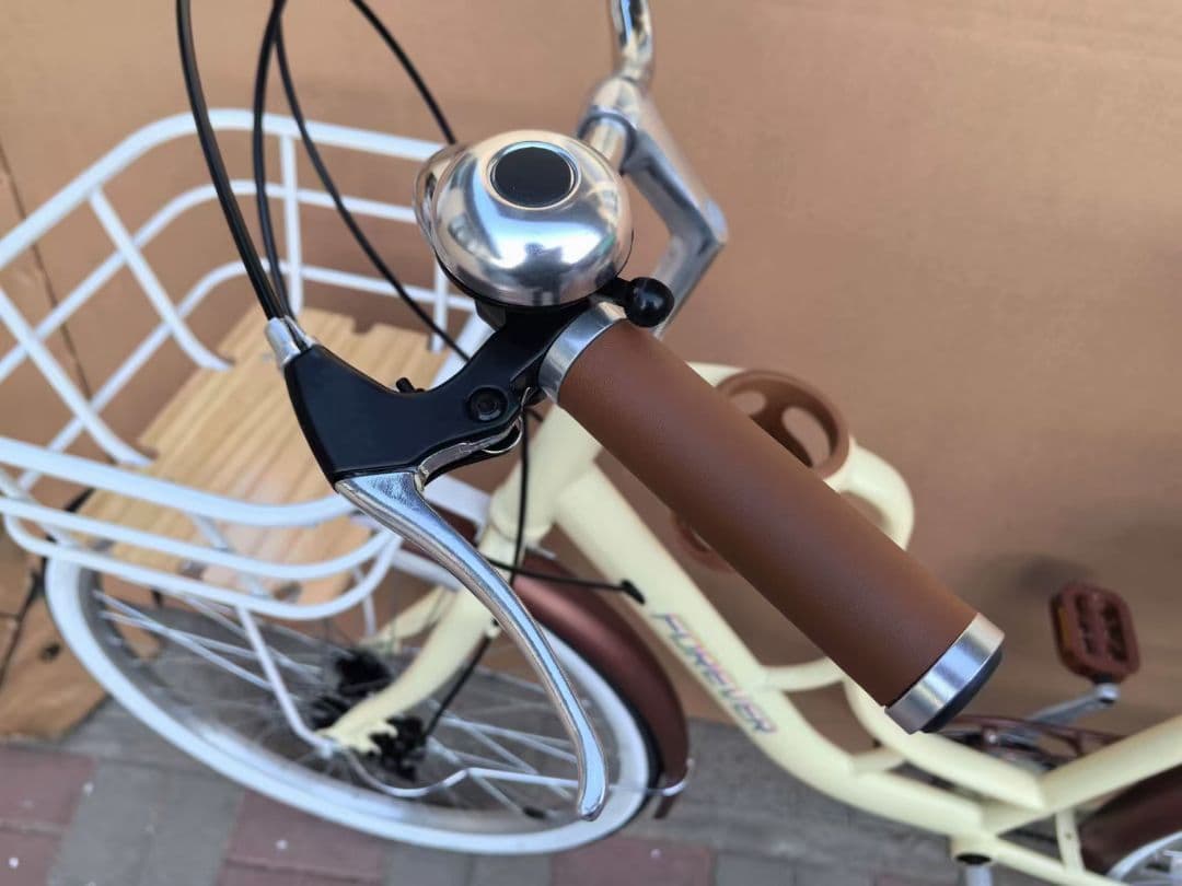 シティサイクル クリーム色 前面バスケット付き