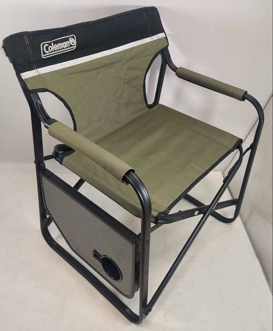 Coleman サイドテーブル付きデッキチェア オリーブ 2000033809