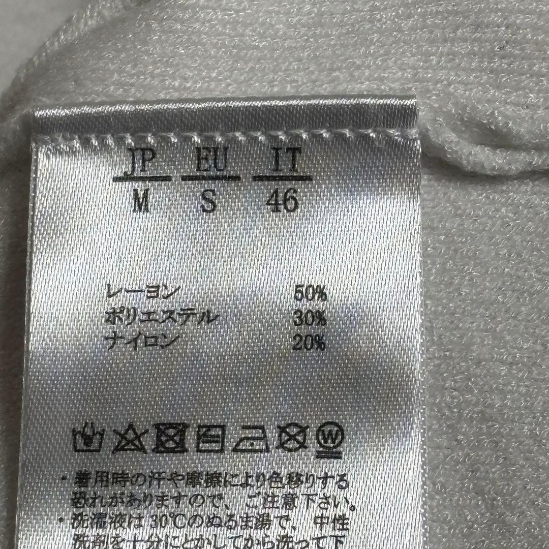リュクスエイケイエムプラス　モックネック　ニット　ビックロゴ　ホワイト M