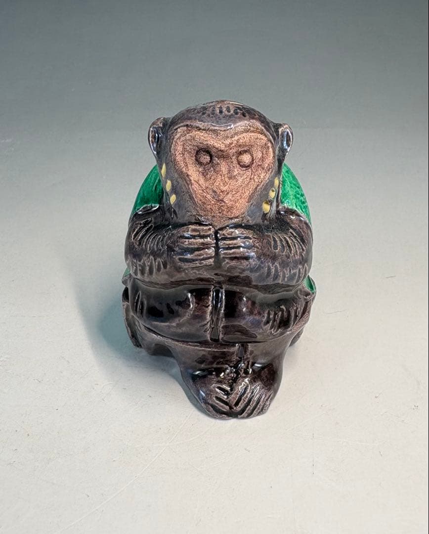 【中古品】茶道具　中村翠嵐造　交趾干支申香合（共箱）