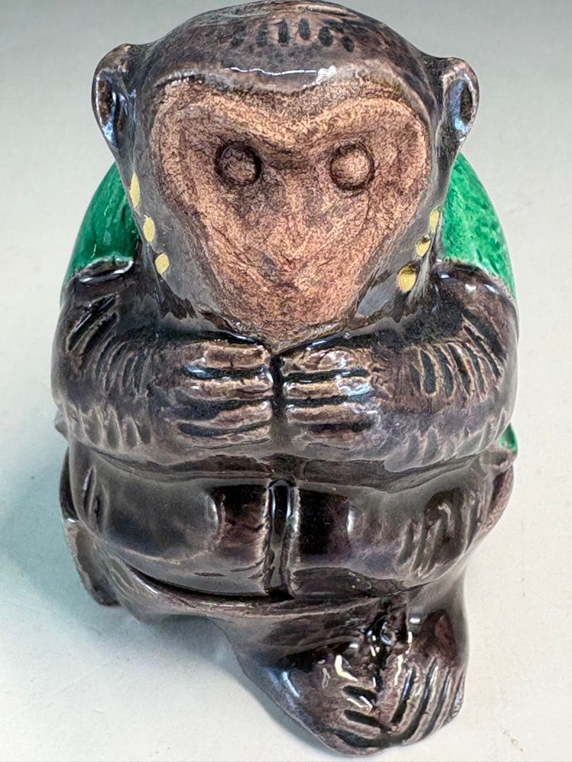 【中古品】茶道具　中村翠嵐造　交趾干支申香合（共箱）